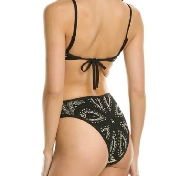 Devon Windsor Julian Black Jacquard One Piece Swimsuit New Size Medium Cut Out - Picture 4 of 12